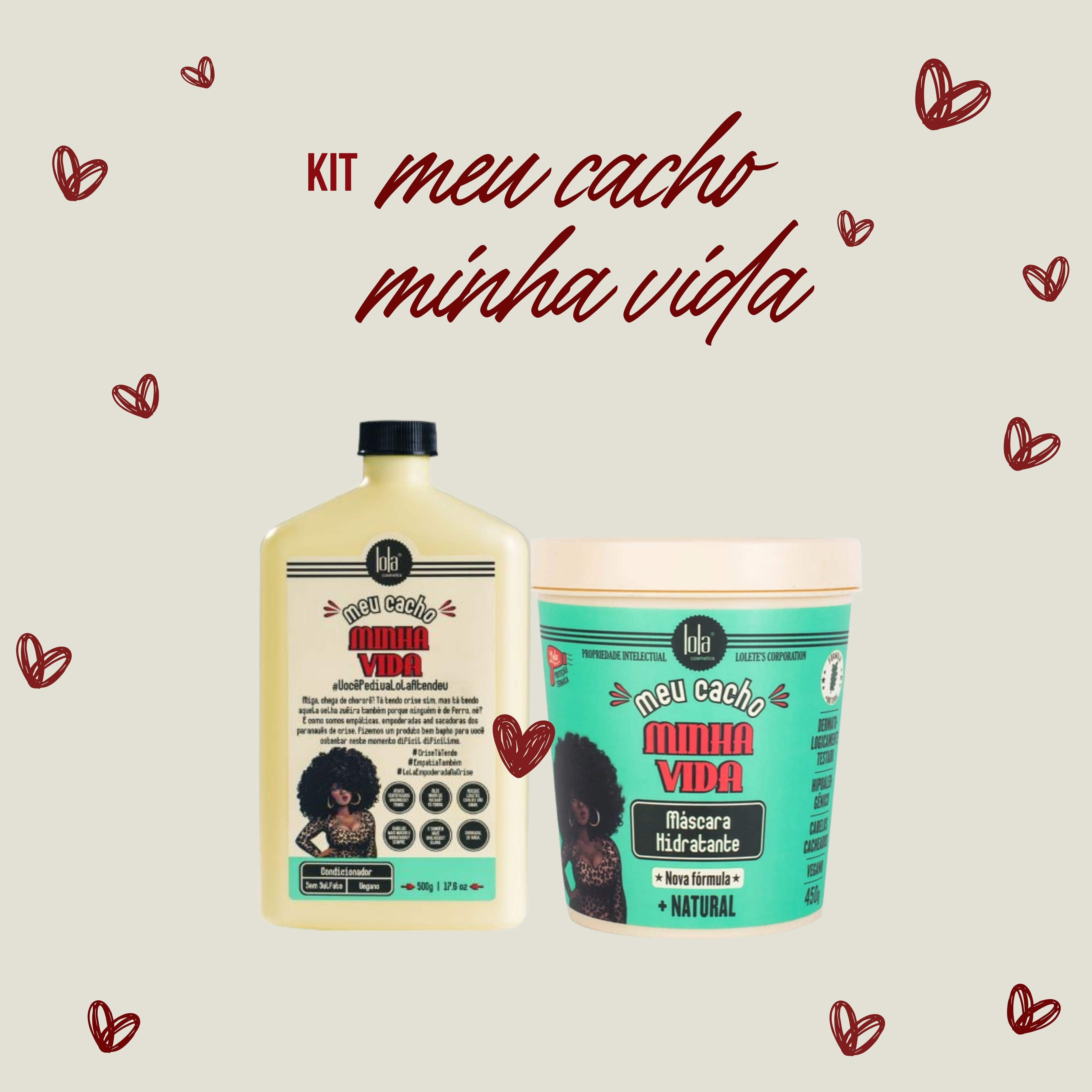 LOLA - KIT Meu Cacho Minha Vida - Condicionador 500ml + Máscara 450gr